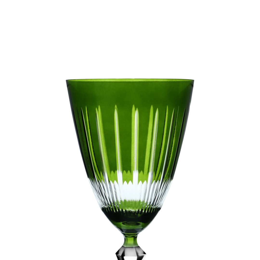 Fotografia para o produto Taça lapidada para água em cristal ecológico 350ml A23cm cor verde