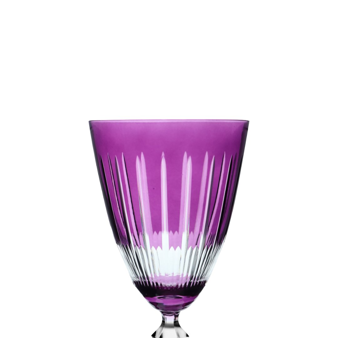 Fotografia para o produto Taça lapidada para água em cristal ecológico 350ml A23m cor violeta