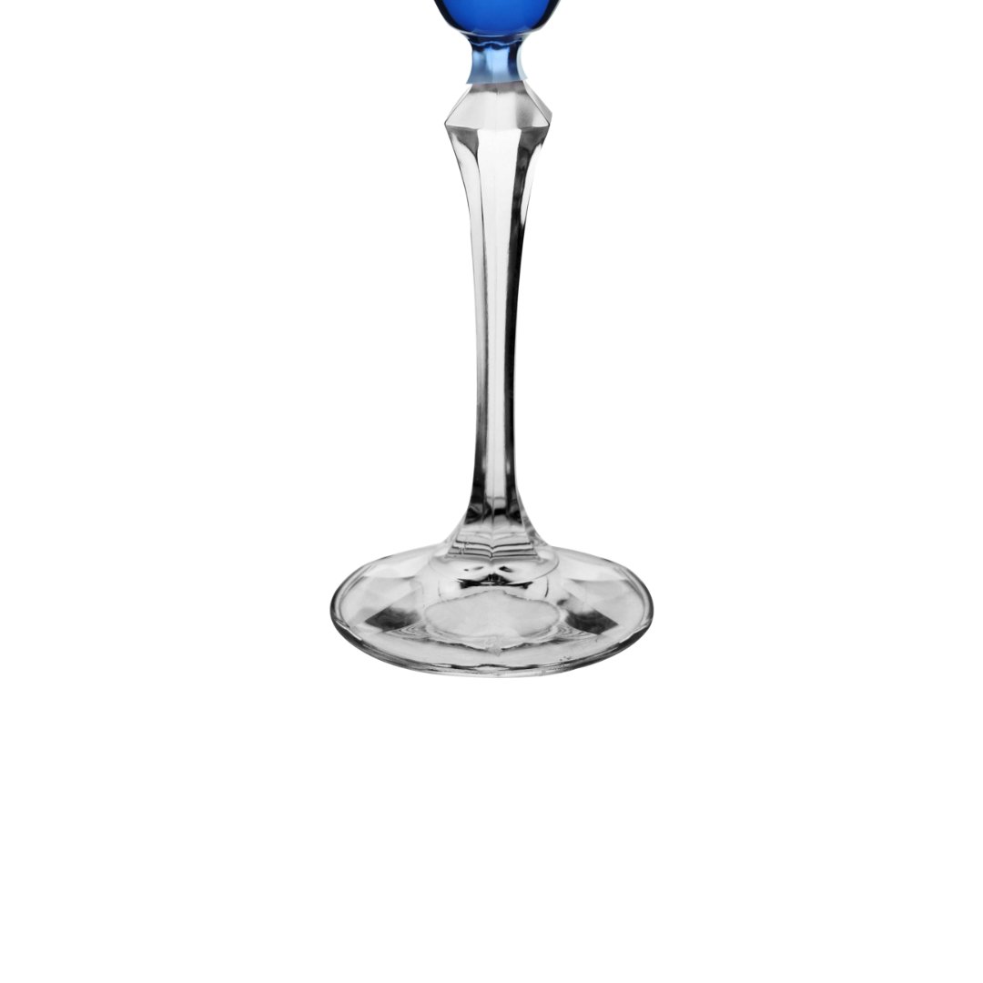 Fotografia para o produto Taça lapidada para champanhe em cristal ecológico 190ml A25cm cor azul