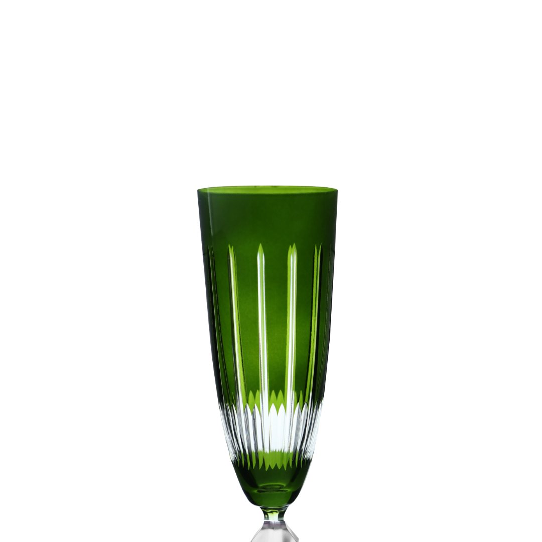 Fotografia para o produto Taça lapidada para champanhe em cristal ecológico 190ml A25cm cor verde