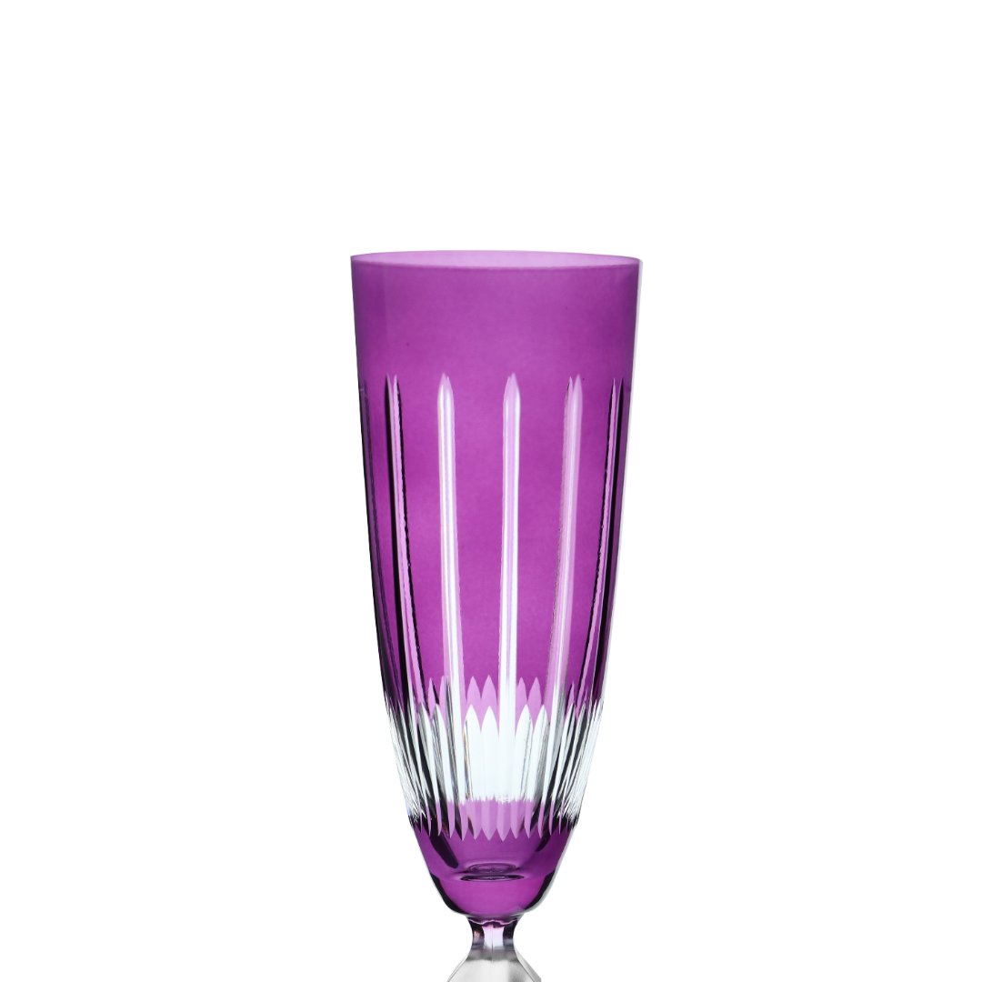 Fotografia para o produto Taça lapidada para champanhe em cristal ecológico 190ml A25cm cor violeta
