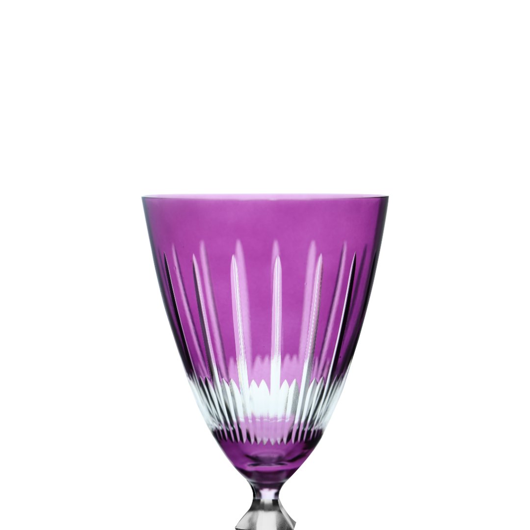 Fotografia para o produto Taça lapidada para vinho tinto em cristal ecológico 250ml A22cm cor violeta