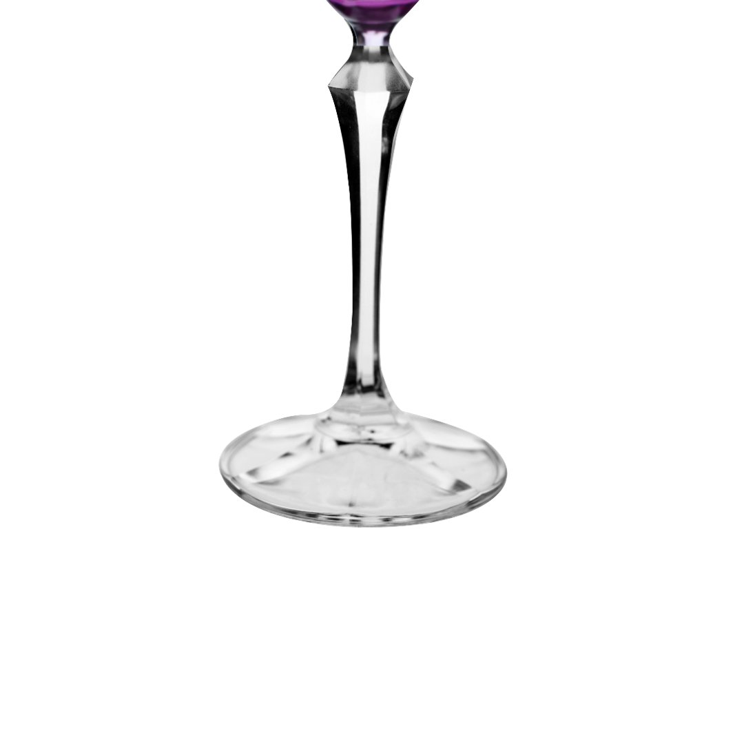 Fotografia para o produto Taça lapidada para vinho tinto em cristal ecológico 250ml A22cm cor violeta