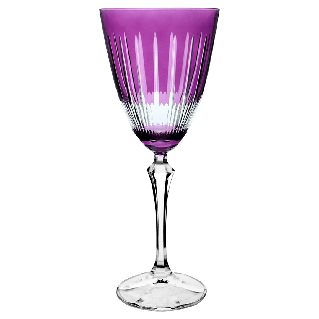 Fotografia para o produto Taça lapidada para água em cristal ecológico 350ml A23m cor violeta