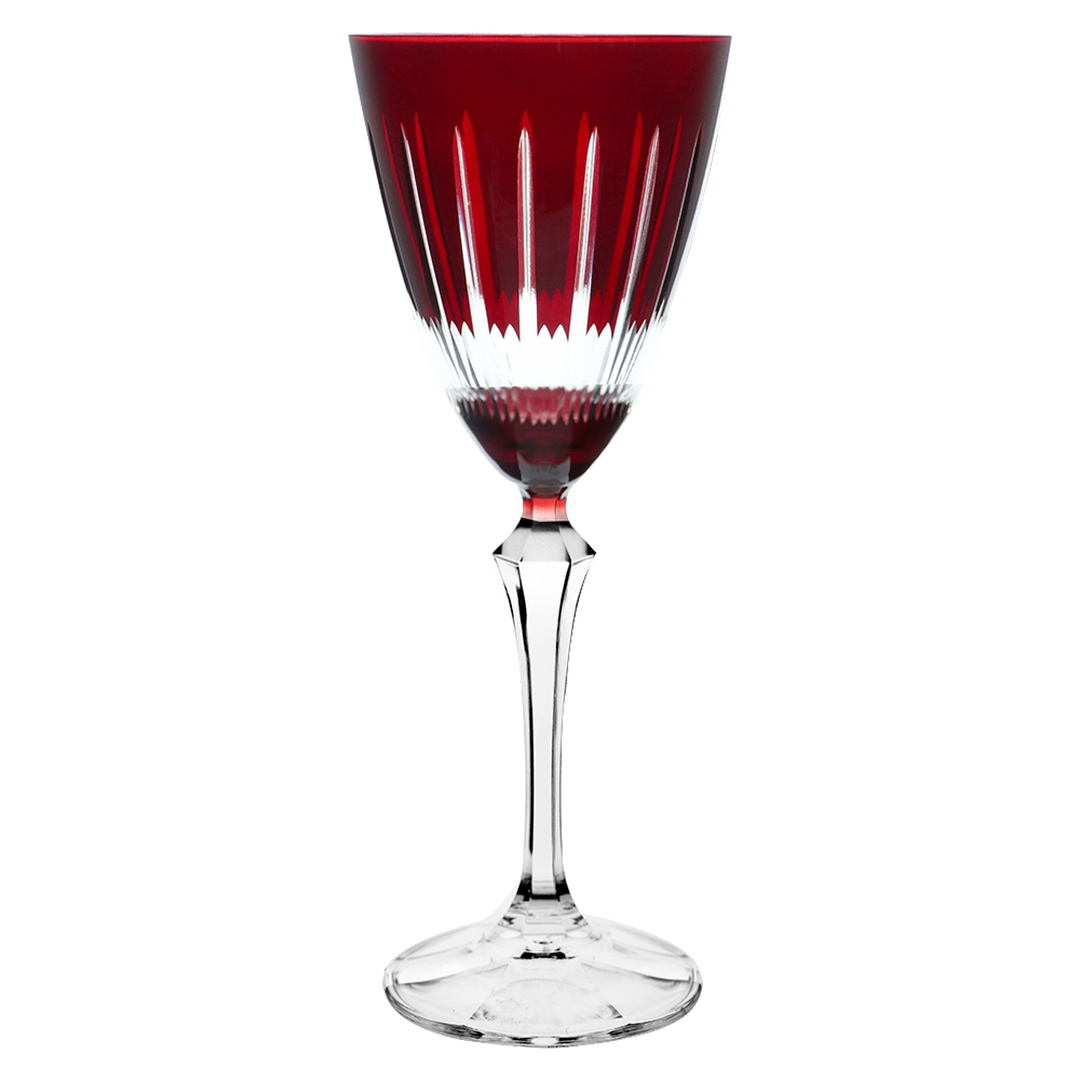 Imagem ilustrativa para Taça para vinho tinto lapidada em cristal ecológico 250ml A22cm cor vermelha