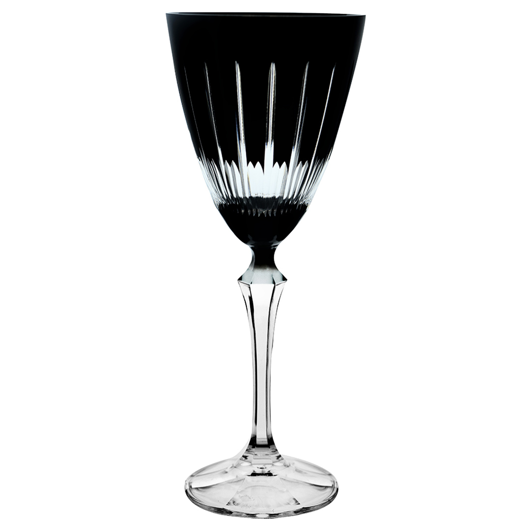 Imagem ilustrativa para Taça para vinho tinto lapidada em cristal ecológico 250ml A22cm cor preta