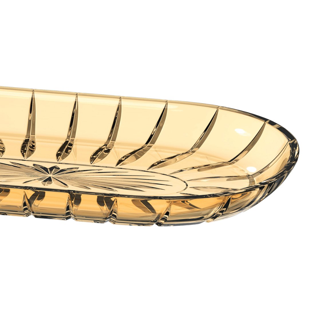 Fotografia para o produto Travessa oval em vidro L22,8xP12,6xA2,3cm cor âmbar