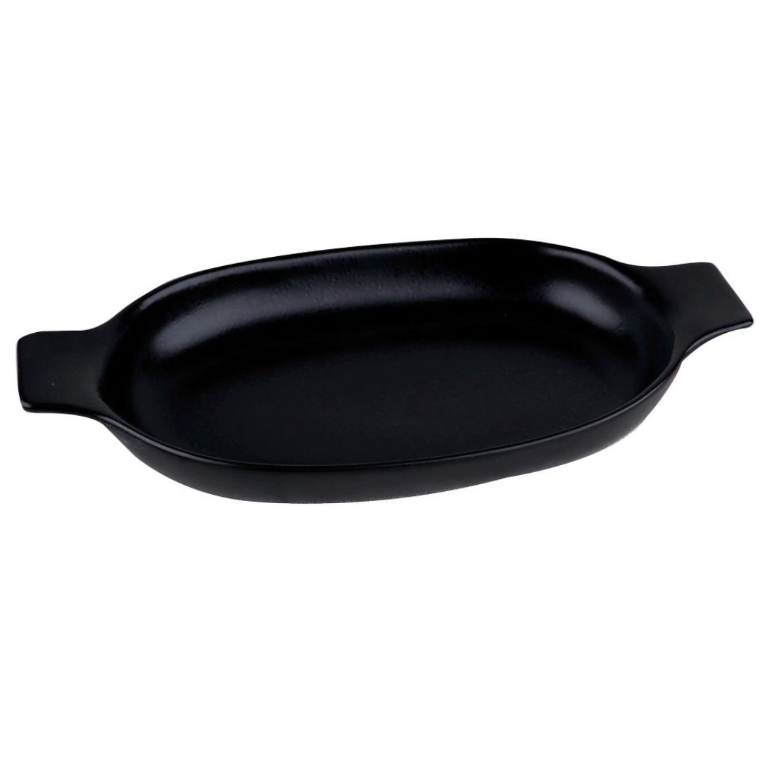 Fotografia para o produto Travessa oval Piatto em ceramica com alca L35xP17,5xA4,5cm cor preta