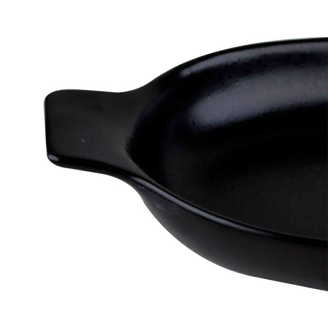Fotografia para o produto Travessa oval Piatto em ceramica com alca L35xP17,5xA4,5cm cor preta