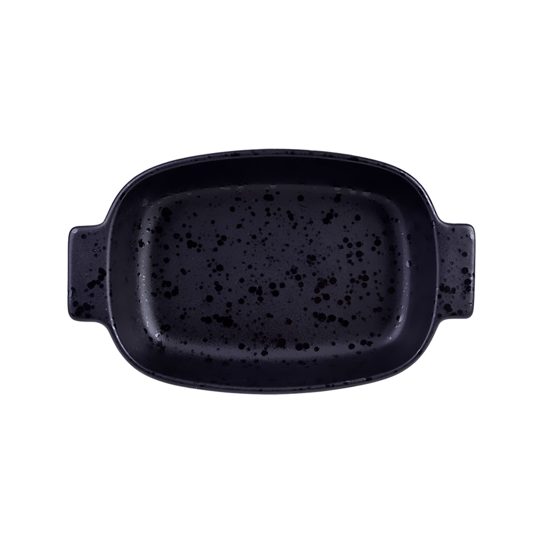 Imagem ilustrativa para Travessa retangular em faiança com alça L24xP14,5xA5cm cor preta