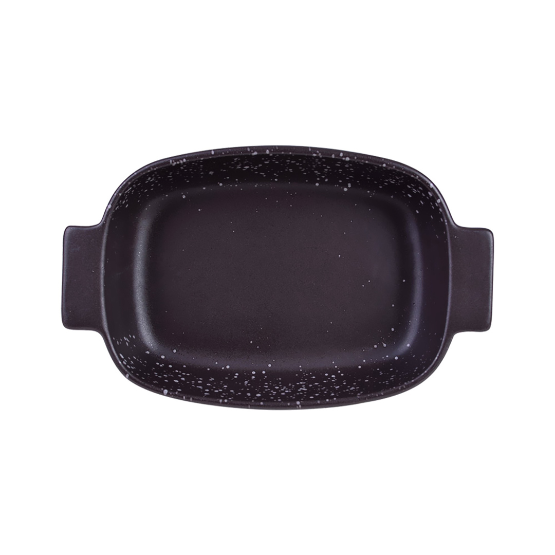 Imagem ilustrativa para Travessa retangular em faiança com alça L24xP14,5xA5cm cor branca e marrom