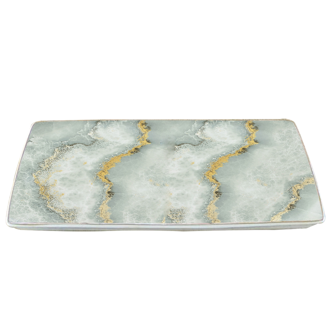 Imagem ilustrativa para Travessa retangular em cerâmica L34xP16xA3,5cm cor cinza