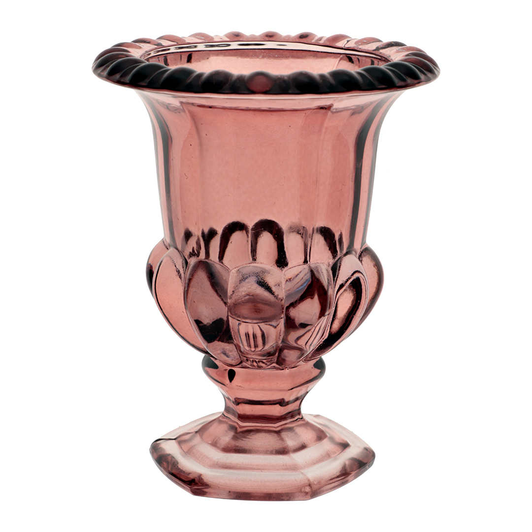 Imagem ilustrativa para Vaso em cristal ecológico com pé Ø11,5xA15cm cor rosa