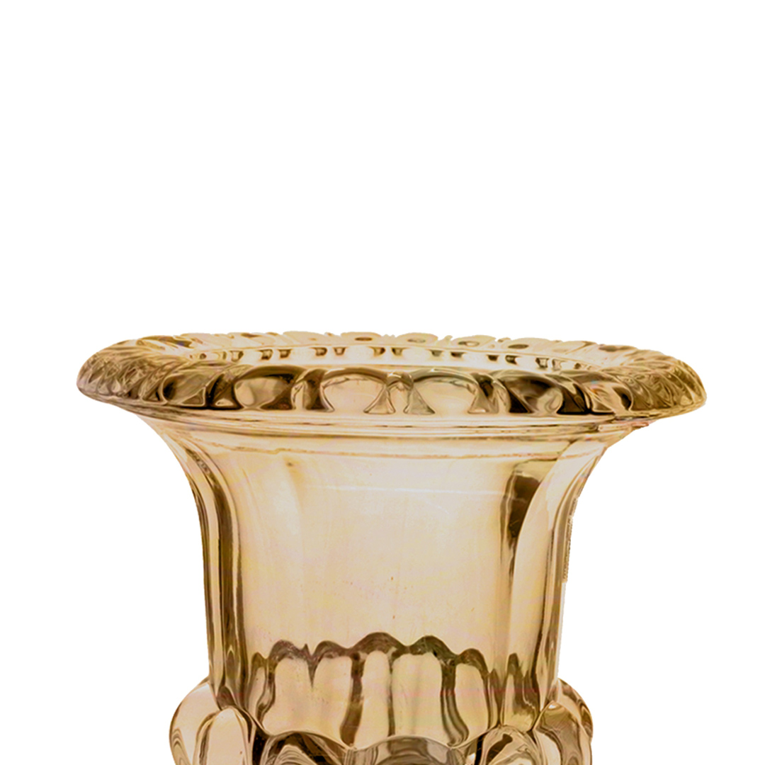 Fotografia para o produto Vaso com pé em cristal ecológico Ø11,5xA15cm cor âmbar