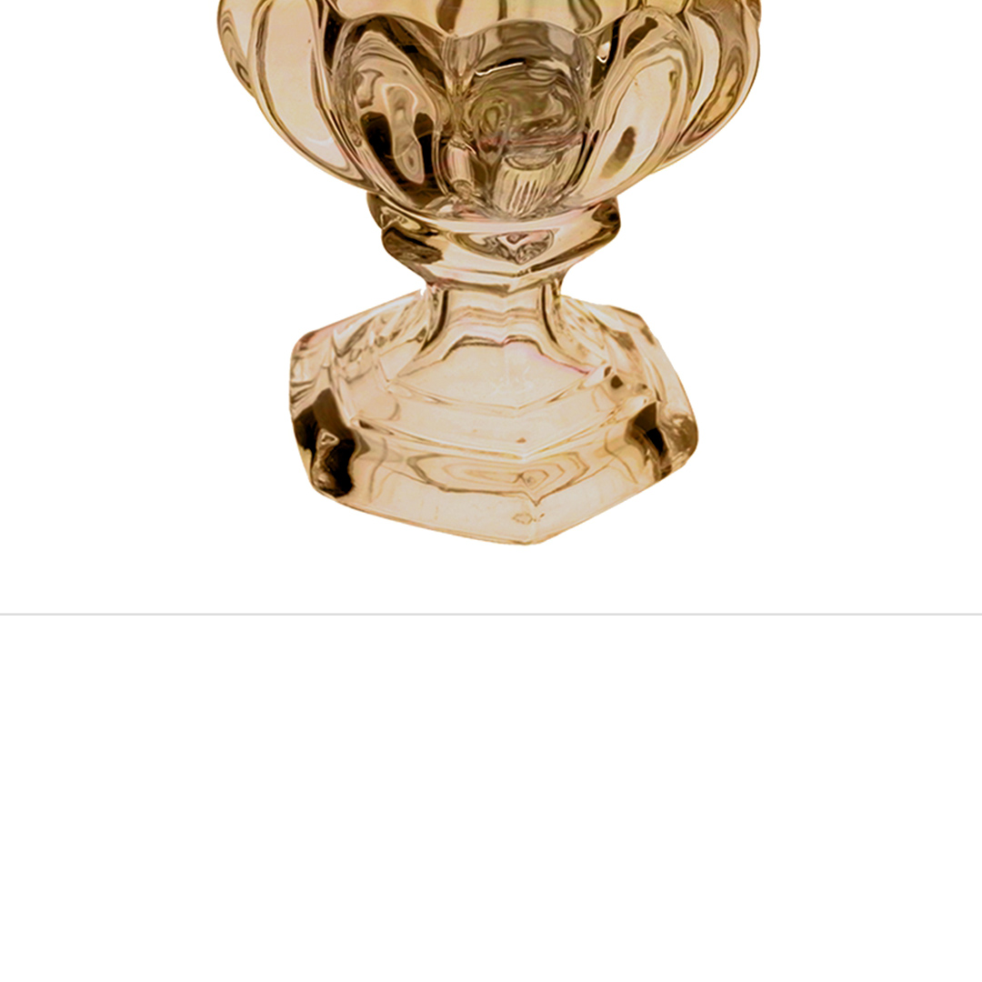 Fotografia para o produto Vaso com pé em cristal ecológico Ø11,5xA15cm cor âmbar