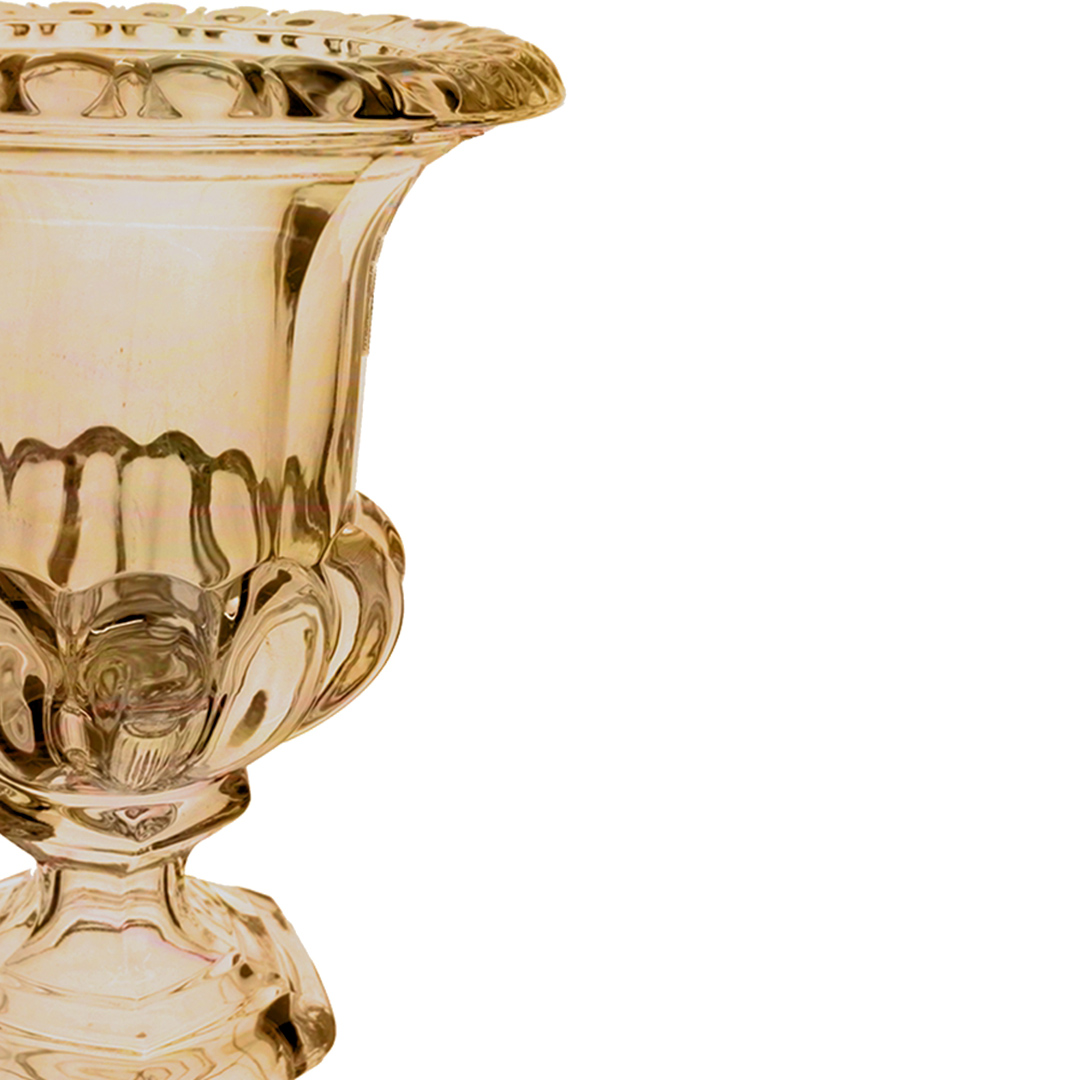 Fotografia para o produto Vaso com pé em cristal ecológico Ø11,5xA15cm cor âmbar