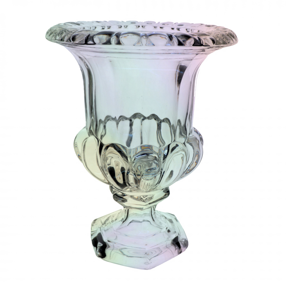 Imagem ilustrativa para Vaso em cristal ecológico com pé Ø11,5xA15cm cor furta-cor