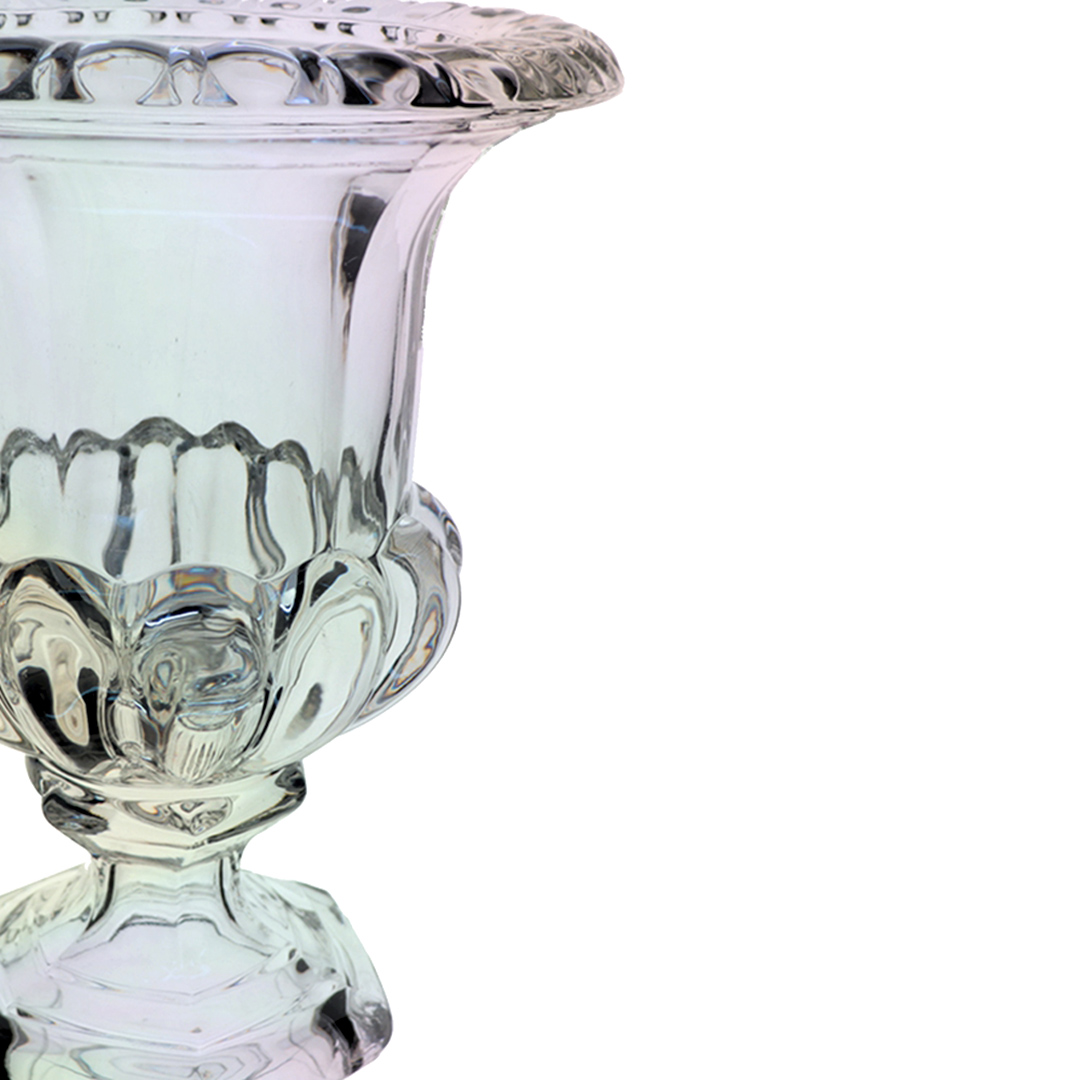 Fotografia para o produto Vaso com pé em cristal ecológico Ø11,5xA15cm cor furta-cor