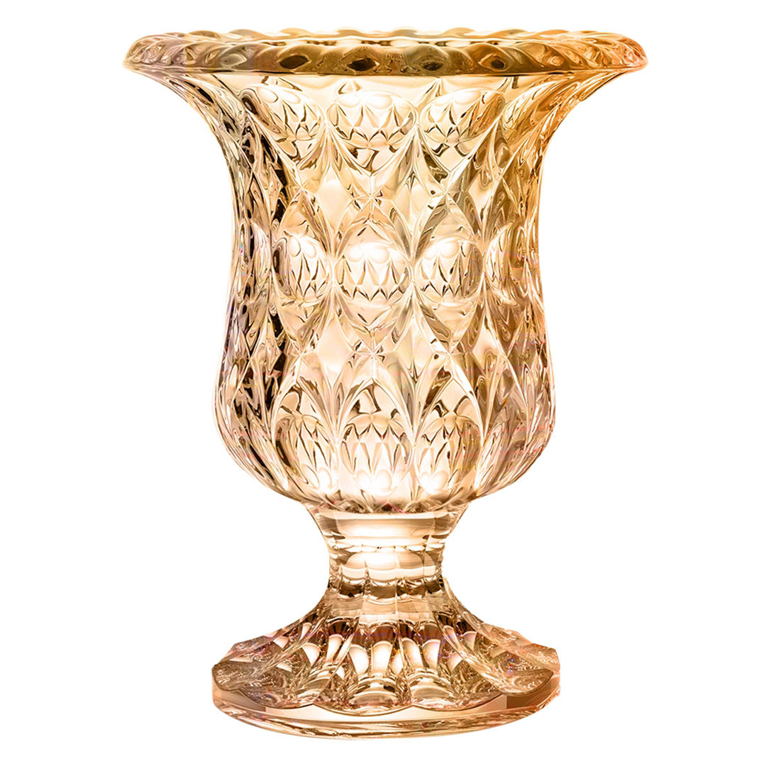 Fotografia para o produto Vaso com pé em cristal ecológico Ø11xA14.5cm cor âmbar luster