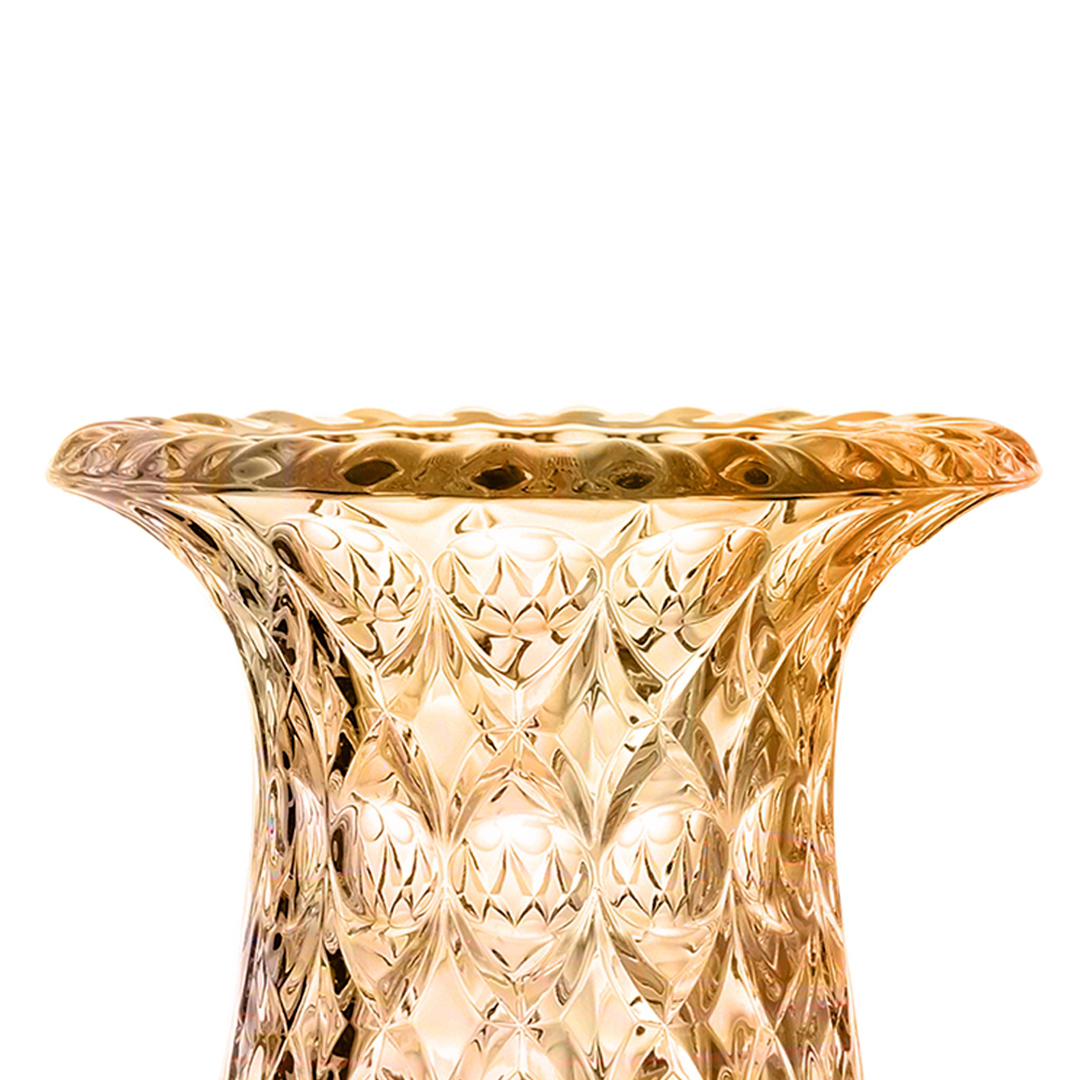 Fotografia para o produto Vaso com pé em cristal ecológico Ø11xA14.5cm cor âmbar luster