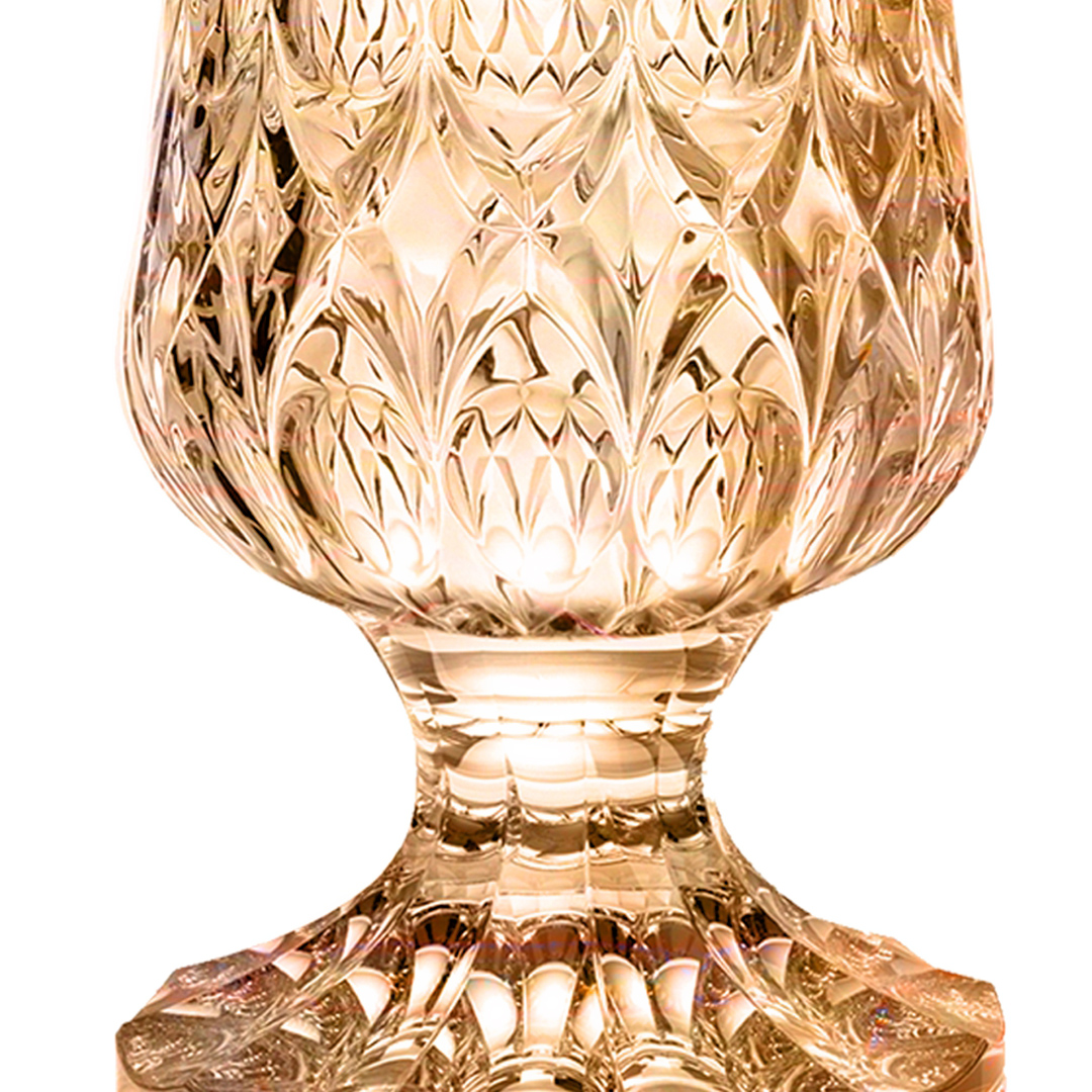 Fotografia para o produto Vaso com pé em cristal ecológico Ø11xA14.5cm cor âmbar luster