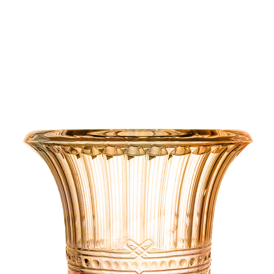 Fotografia para o produto Vaso com pé em cristal ecológico Ø15xA23.5cm cor âmbar luster