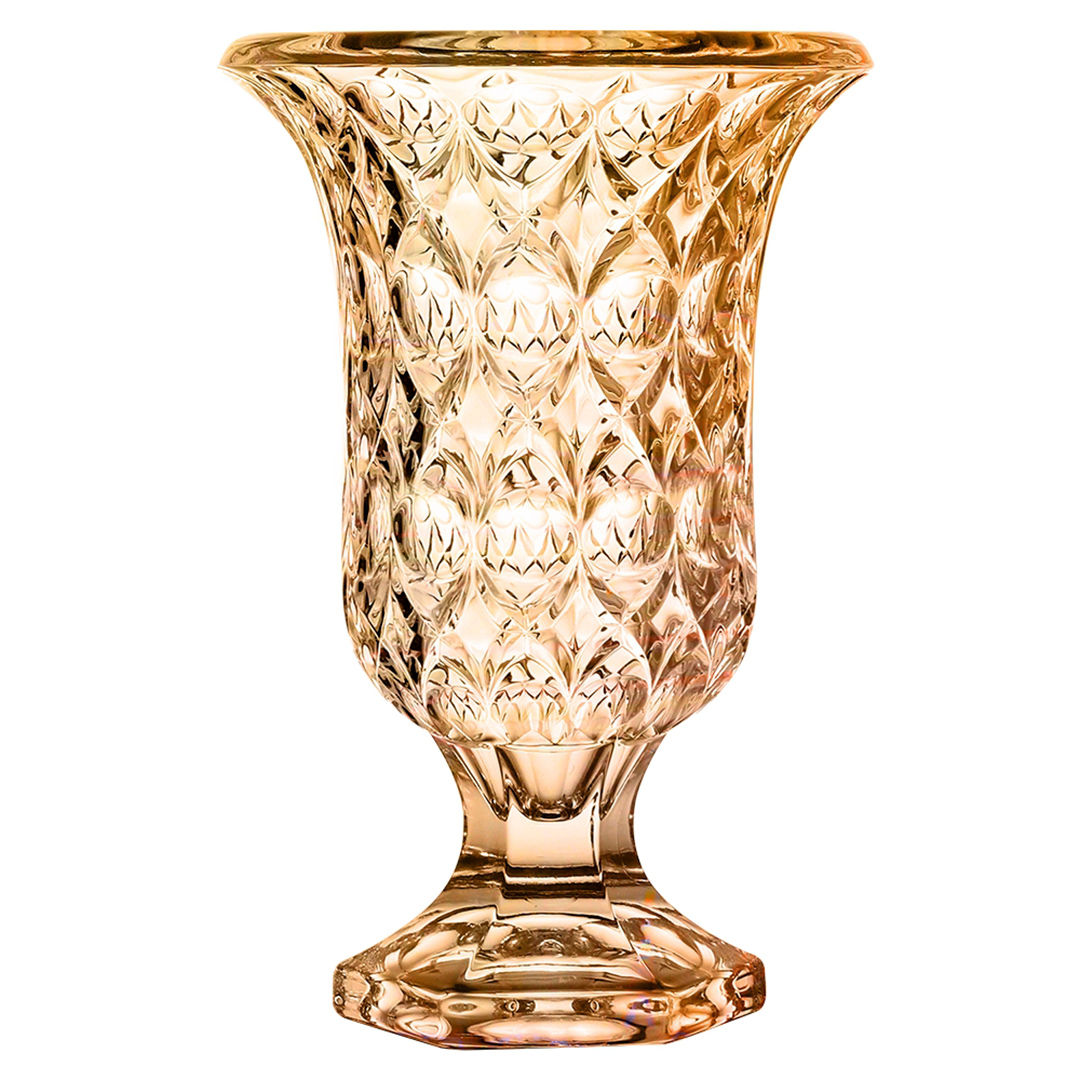 Imagem ilustrativa para Vaso em cristal ecológico com pé Ø15xA23,5cm cor âmbar luster