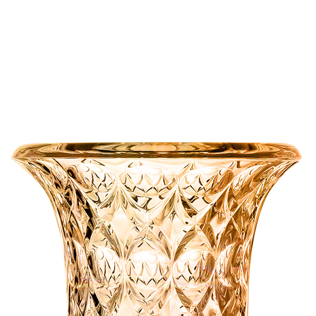 Fotografia para o produto Vaso com pé em cristal ecológico Ø15xA23.5cm cor âmbar luster