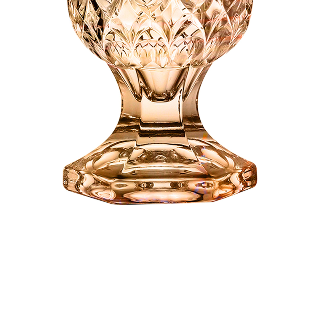 Fotografia para o produto Vaso com pé em cristal ecológico Ø15xA23.5cm cor âmbar luster