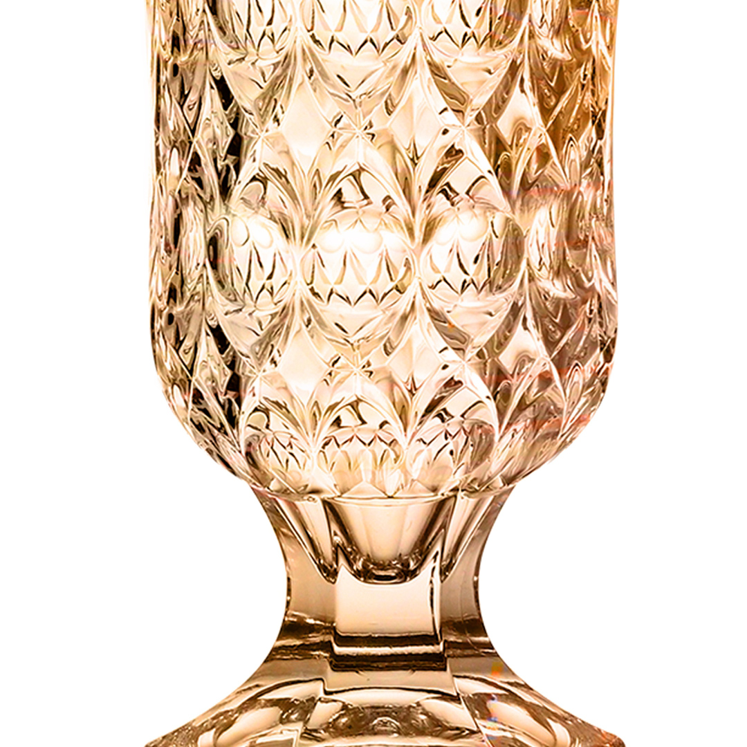 Fotografia para o produto Vaso com pé em cristal ecológico Ø15xA23.5cm cor âmbar luster