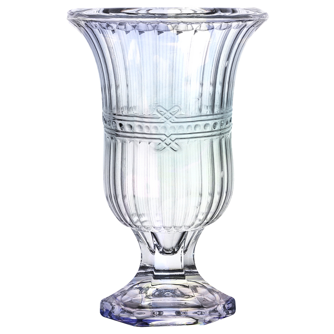 Imagem ilustrativa para Vaso em cristal ecológico com pé Ø15xA23,5cm cor furta-cor