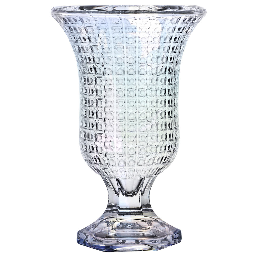 Fotografia para o produto Vaso com pé em cristal ecológico Ø15xA23.5cm cor furta-cor