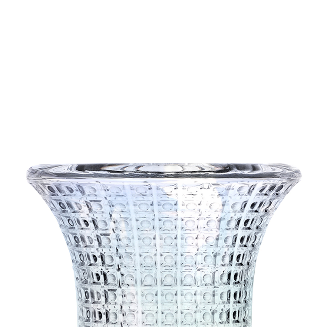 Fotografia para o produto Vaso com pé em cristal ecológico Ø15xA23.5cm cor furta-cor