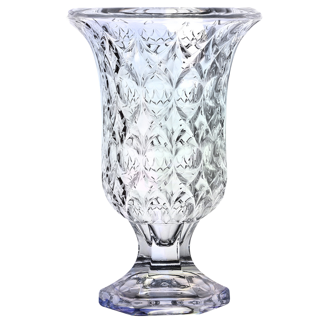 Fotografia para o produto Vaso com pé em cristal ecológico Ø15xA23.5cm cor furta-cor