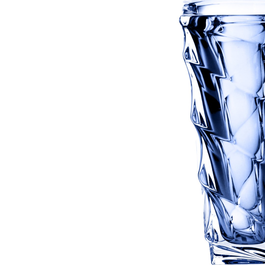 Fotografia para o produto Vaso em cristal ecológico L13,5xP13,5xA30,5cm cor azul