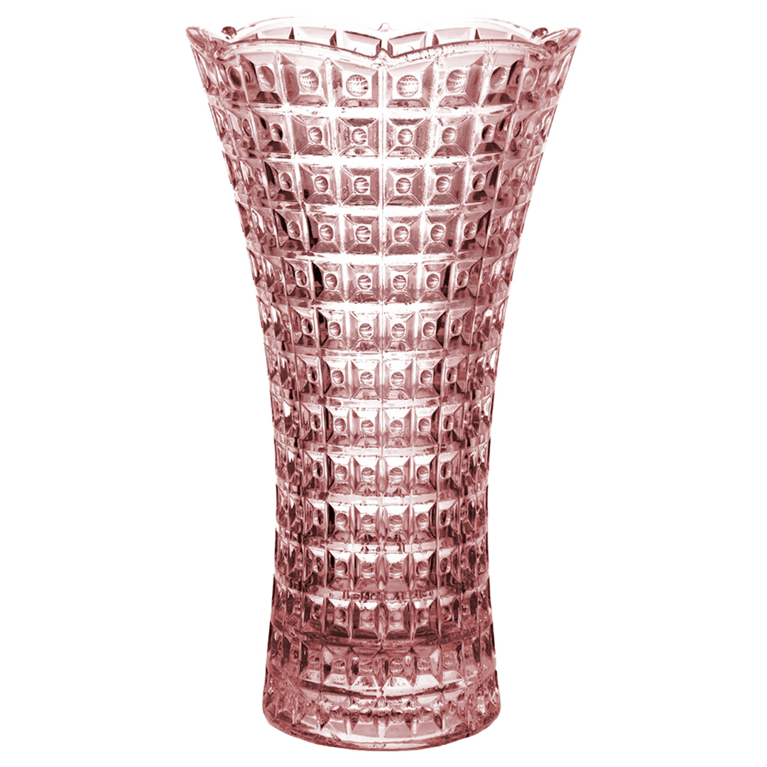 Imagem ilustrativa para Vaso floreiro acinturado em cristal ecológico Ø13xA24cm cor rosa