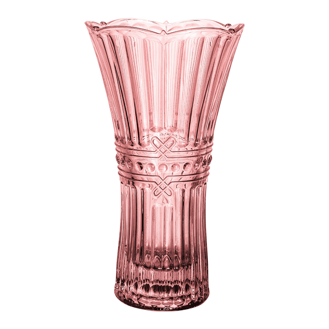 Imagem ilustrativa para Vaso floreiro acinturado em cristal ecológico Ø13xA24cm cor rosa