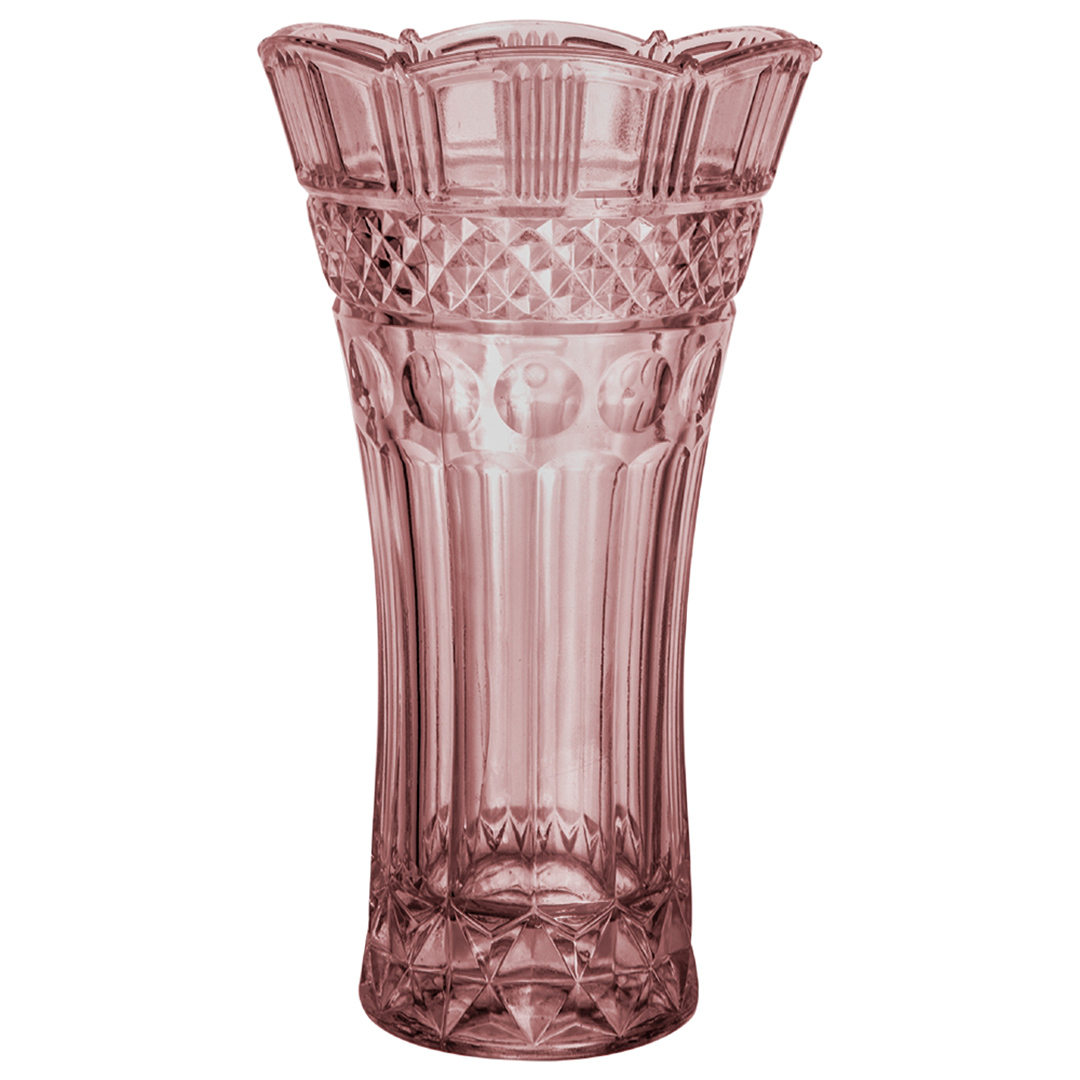 Imagem ilustrativa para Vaso floreiro acinturado em cristal ecológico Ø13xA24cm cor rosa