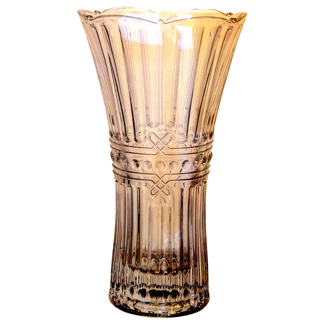 Imagem ilustrativa para Vaso floreiro acinturado em cristal ecológico Ø13xA24cm cor âmbar