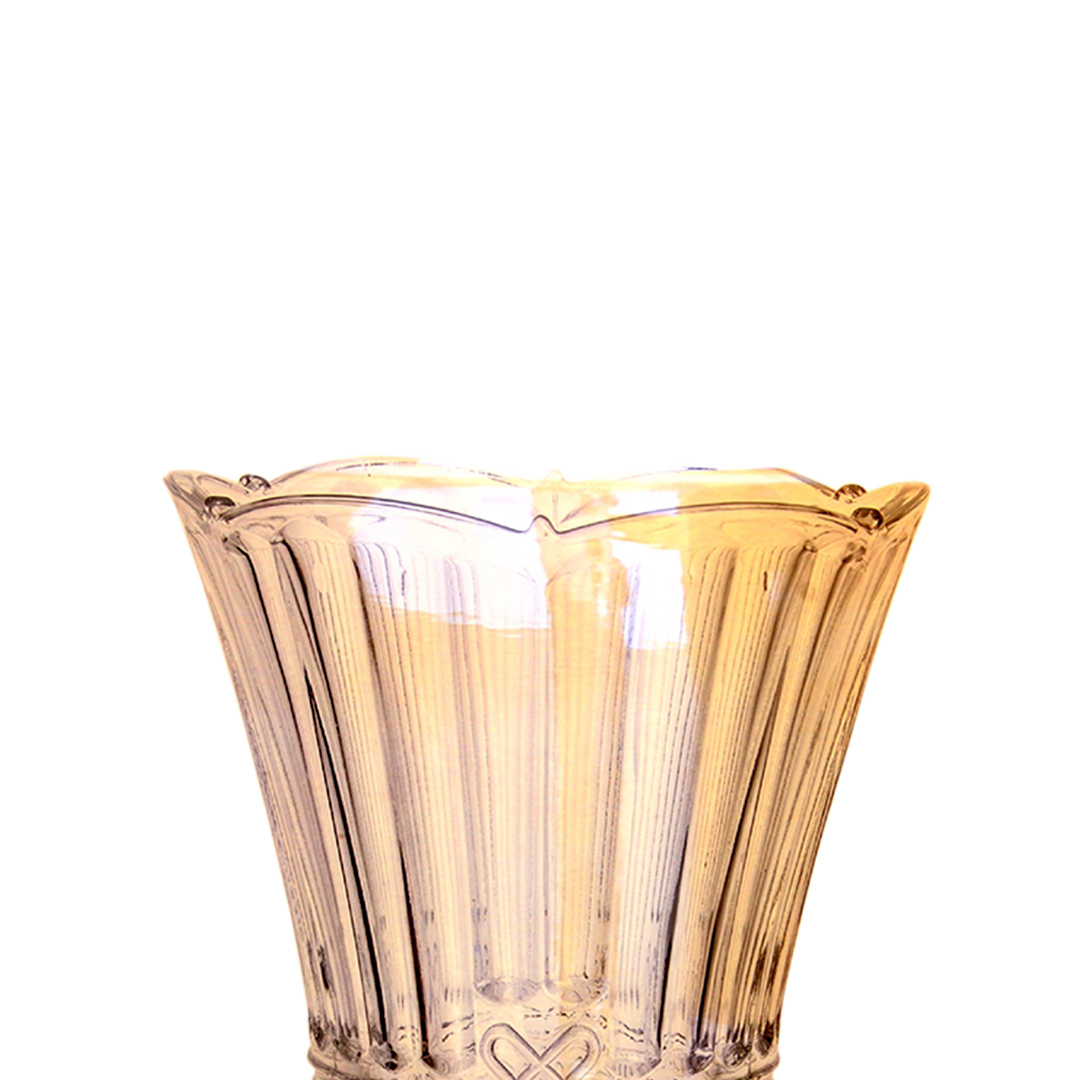 Fotografia para o produto Vaso floreiro acinturado em cristal ecológico Ø13xA24cm cor âmbar