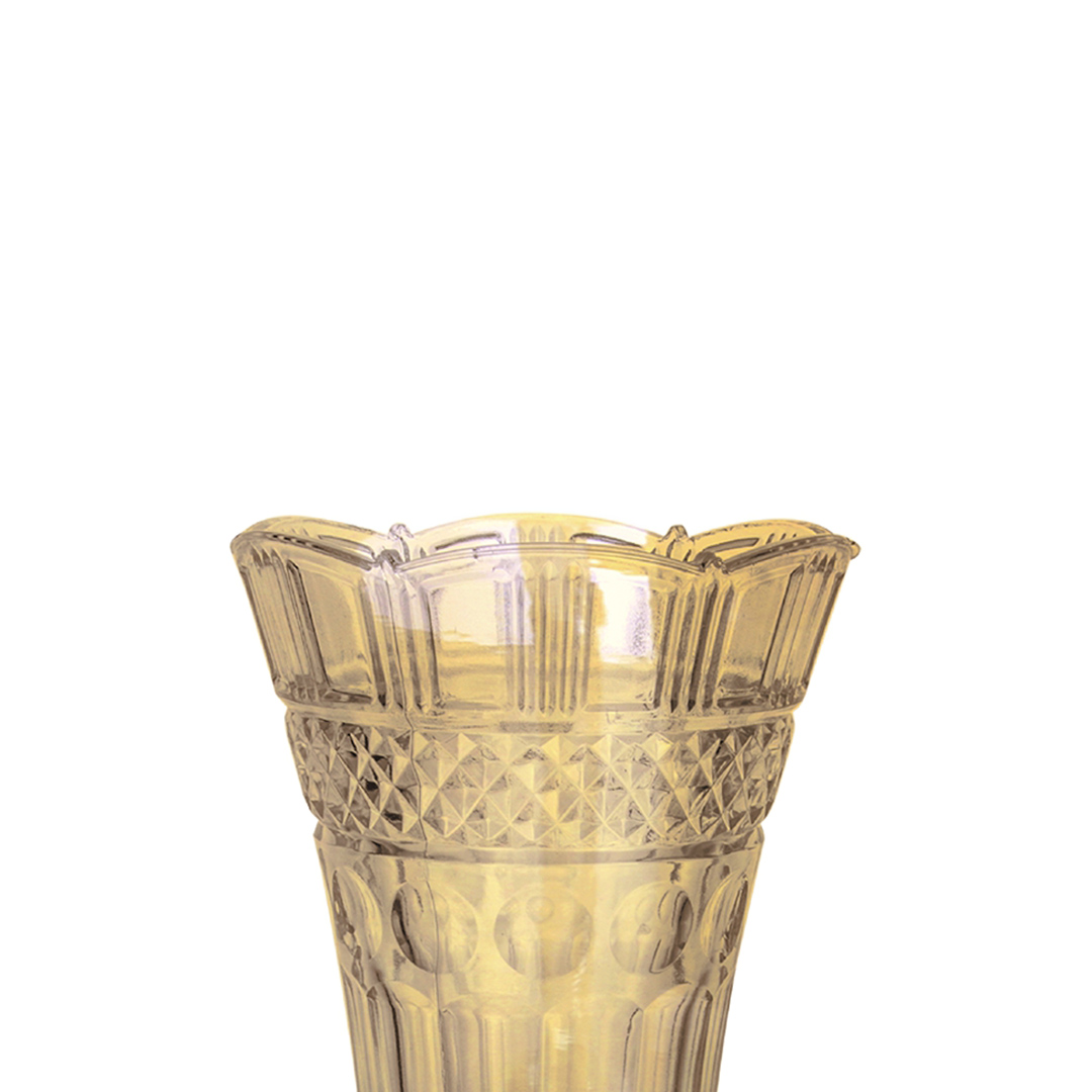 Fotografia para o produto Vaso floreiro acinturado em cristal ecológico Ø13xA24cm cor âmbar