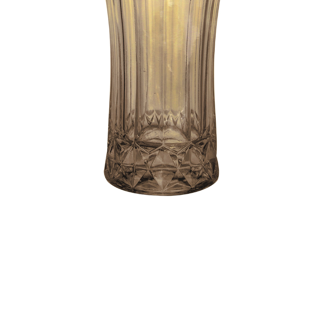 Fotografia para o produto Vaso floreiro acinturado em cristal ecológico Ø13xA24cm cor âmbar