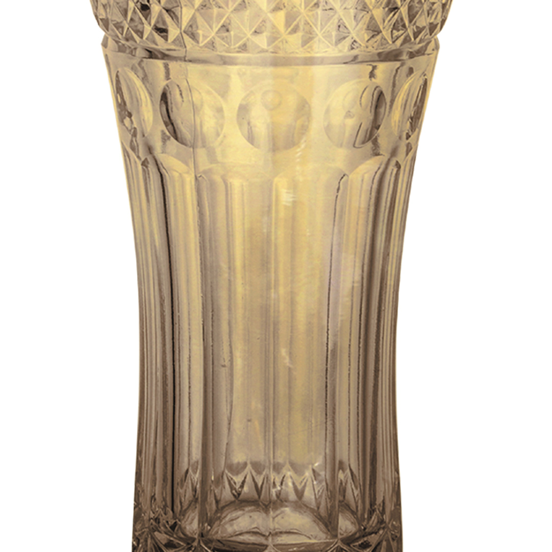 Fotografia para o produto Vaso floreiro acinturado em cristal ecológico Ø13xA24cm cor âmbar