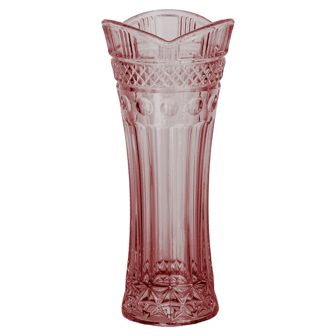 Imagem ilustrativa para Vaso floreiro solitário em cristal ecológico Ø8xA18cm cor rosa