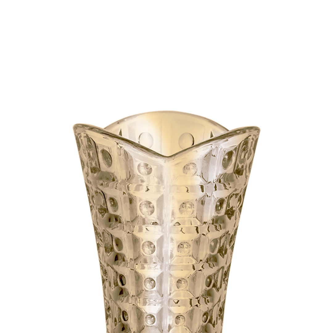 Fotografia para o produto Vaso floreiro solitário em cristal ecológico Ø8xA18cm cor âmbar