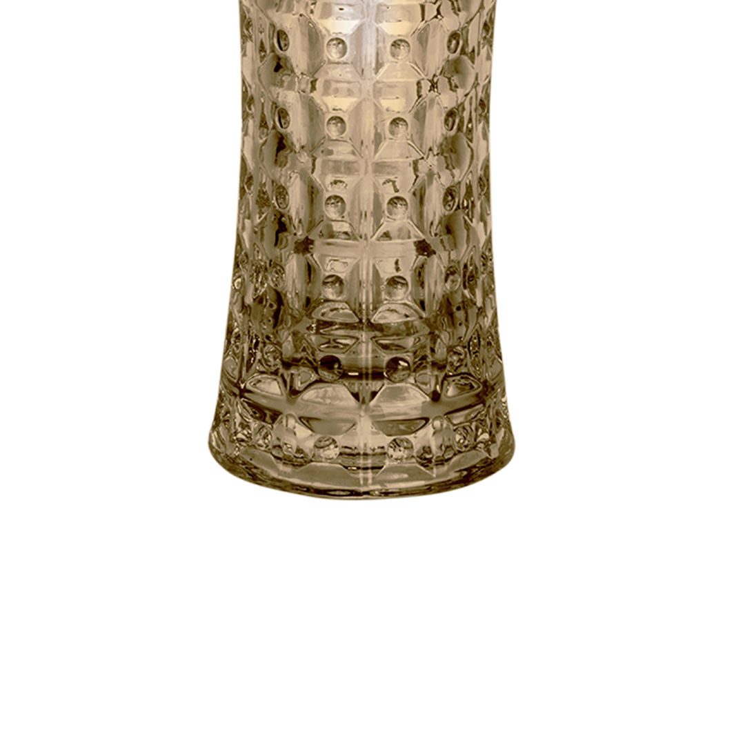 Fotografia para o produto Vaso floreiro solitário em cristal ecológico Ø8xA18cm cor âmbar