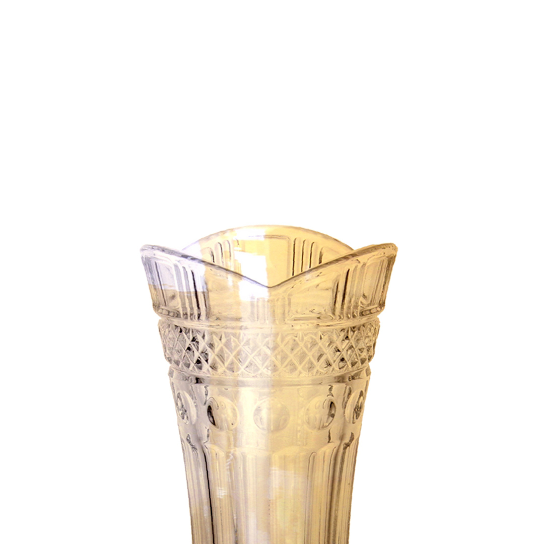 Fotografia para o produto Vaso floreiro solitário em cristal ecológico Ø8xA18cm cor âmbar