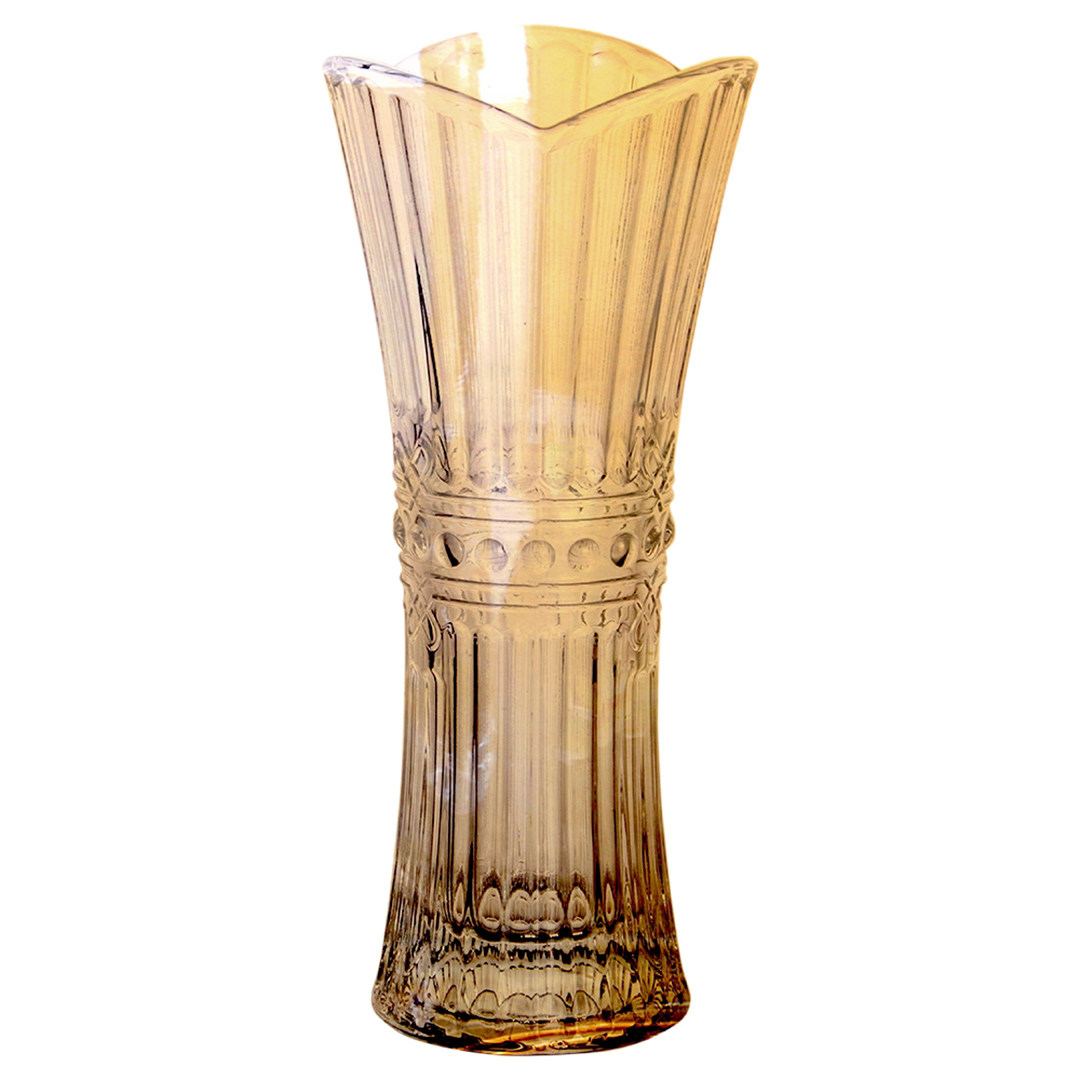 Imagem ilustrativa para Vaso floreiro solitário em cristal ecológico Ø8xA18cm cor âmbar