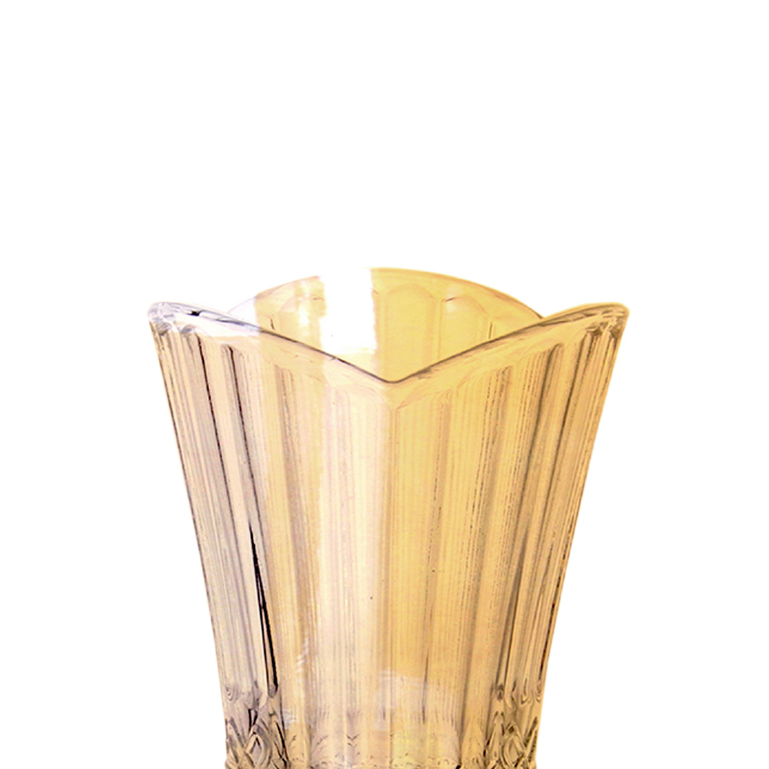 Fotografia para o produto Vaso floreiro solitário em cristal ecológico Ø8xA18cm cor âmbar