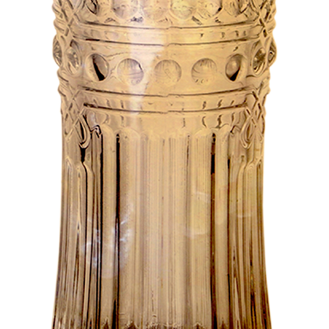 Fotografia para o produto Vaso floreiro solitário em cristal ecológico Ø8xA18cm cor âmbar